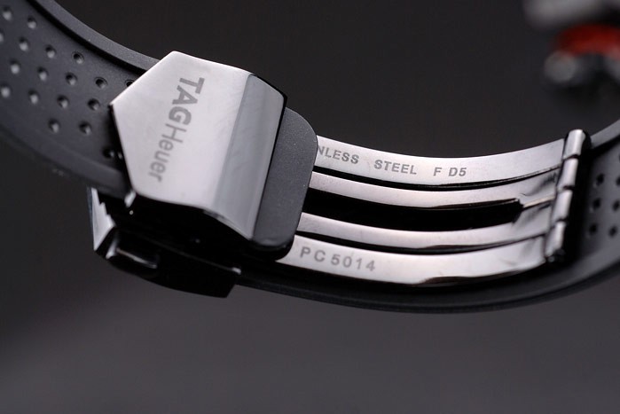 Tag Heuer Carrera Black Ceramic Bezel Rubber Strap 7911